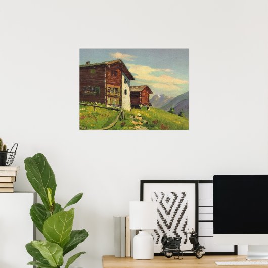  Zwitserland, Hochweg, Saas Fee Poster (Thuiskantoor)