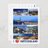 Zwitserland - I Love - Briefkaart (Voorkant / Achterkant)