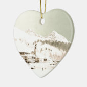 Zwitserland in de winter keramisch ornament (Links)