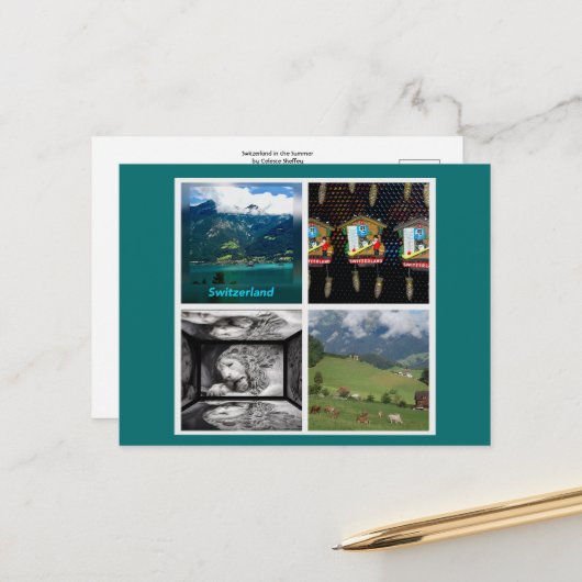 Zwitserland in de zomer briefkaart (Voorkant / Achterkant in situ)