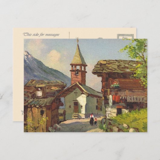 Zwitserland in het dorp Valais Briefkaart (Voorkant / Achterkant)