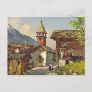 Zwitserland in het dorp Valais Briefkaart