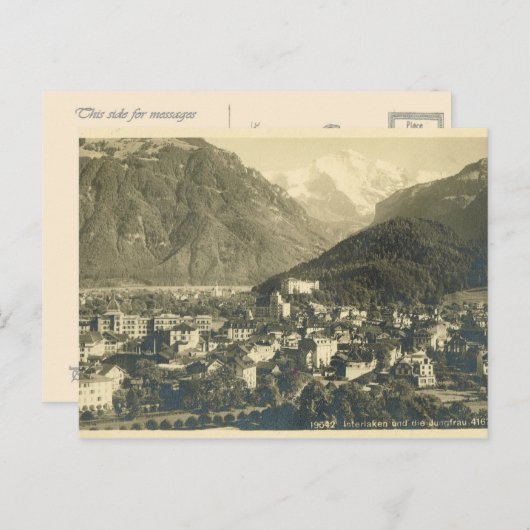 Zwitserland, Interlaken en Jungfrau Briefkaart (Voorkant / Achterkant)
