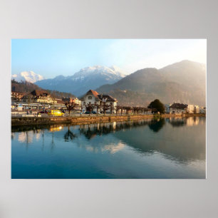 Zwitserland Interlaken Mountains and river Poster