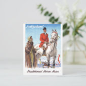 Zwitserland, Jockey op een paard,  Briefkaart (Staand voorkant)