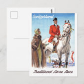 Zwitserland, Jockey op een paard,  Briefkaart (Voorkant / Achterkant)