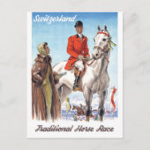 Zwitserland, Jockey op een paard,  Briefkaart (Voorkant)