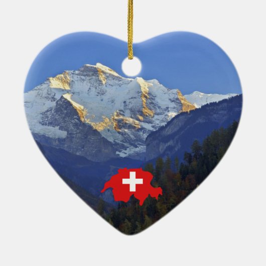 Zwitserland Jungfrau en vlag Keramisch Ornament (Achterkant)