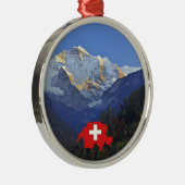 Zwitserland Jungfrau en vlag Metalen Ornament (Rechts)
