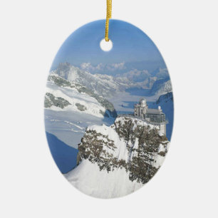 Zwitserland, Jungfraujoch, top van Europa Keramisch Ornament