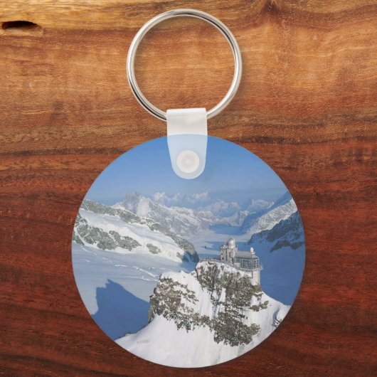 Zwitserland, Jungfraujoch, top van Europa Sleutelhanger (Voorkant)