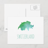 Zwitserland-kaart Briefkaart (Voorkant / Achterkant)