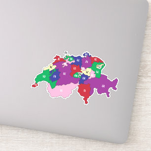 Zwitserland Kaart Custom-Cut Vinyl Sticker