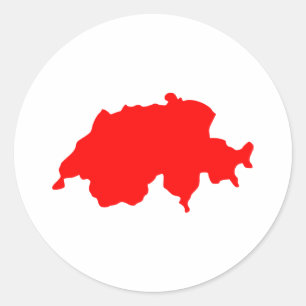 Zwitserland kaart ronde sticker
