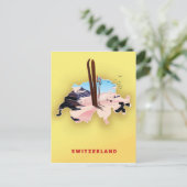 Zwitserland kaart Ski-reisposter. (Staand voorkant)