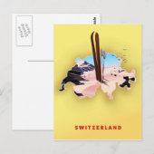 Zwitserland kaart Ski-reisposter. (Voorkant / Achterkant)