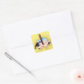 Zwitserland kaart Ski reisposter. Vierkante Sticker (Envelop)