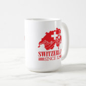 ZWITSERLAND Kaart vlag sinds 1291 bergen Koffiemok (Voorkant rechts)