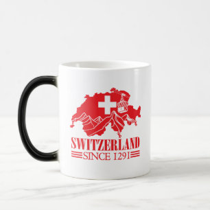 ZWITSERLAND Kaart vlag sinds 1291 bergen Magische Mok