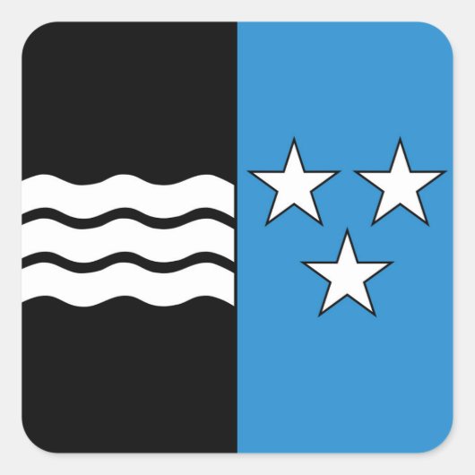 zwitserland - kanton aargau - vlag vierkante sticker (Voorkant)