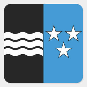 zwitserland - kanton aargau - vlag vierkante sticker