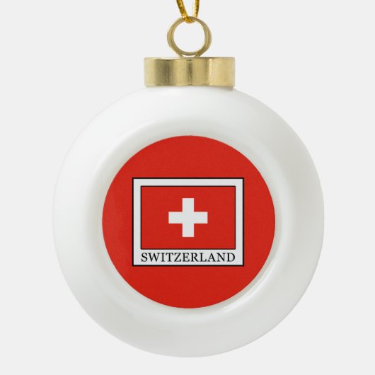 Zwitserland Keramische Bal Ornament (Voorkant)