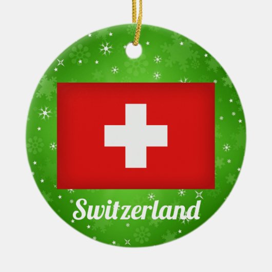 Zwitserland - Kerstmis Zwitserland Keramisch Ornament (Voorkant)