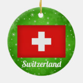 Zwitserland - Kerstmis Zwitserland Keramisch Ornament (Achterkant)