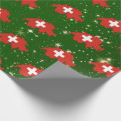 Zwitserland Kerstmis Zwitserse vlag Cadeaupapier (Hoek)