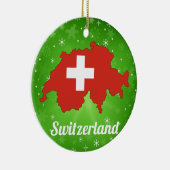 Zwitserland Kerstmis Zwitserse vlag Keramisch Ornament (Rechts)