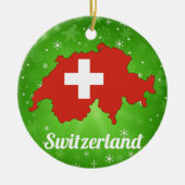 Zwitserland Kerstmis Zwitserse vlag Keramisch Ornament (Voorkant)