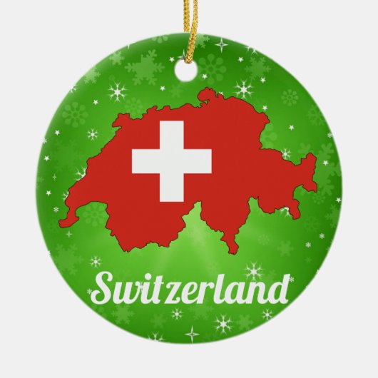 Zwitserland Kerstmis Zwitserse vlag Keramisch Ornament (Voorkant)
