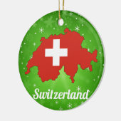 Zwitserland Kerstmis Zwitserse vlag Keramisch Ornament (Links)
