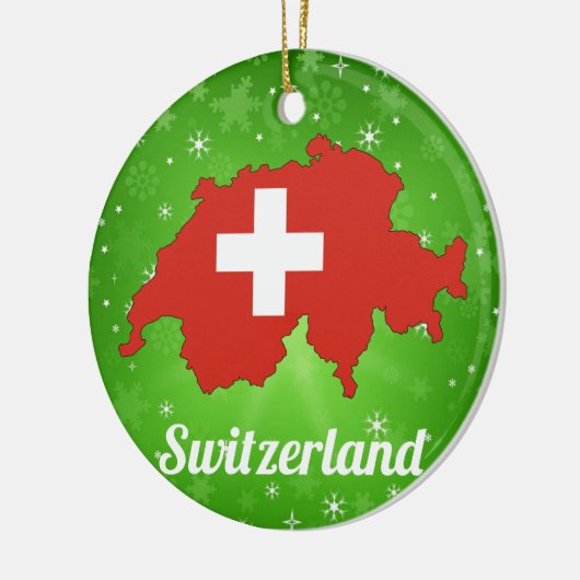 Zwitserland Kerstmis Zwitserse vlag Keramisch Ornament (Links)