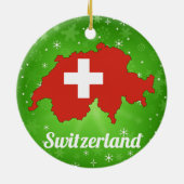 Zwitserland Kerstmis Zwitserse vlag Keramisch Ornament (Achterkant)