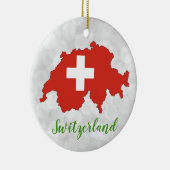 Zwitserland Kerstmis Zwitserse vlag Keramisch Ornament (Rechts)