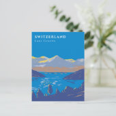 Zwitserland Lake Geneva  Art Deko Travel Briefkaart (Staand voorkant)