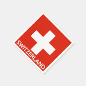 Zwitserland land vlag naam zwitserland servetten (Hoek)