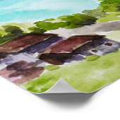 Zwitserland landschap aquarel schilderij poster (Hoek)