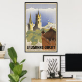 Zwitserland Lausanne-Ouchy Poster (Thuiskantoor)