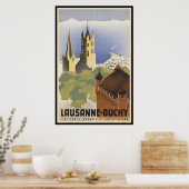 Zwitserland Lausanne-Ouchy Poster (Keuken)