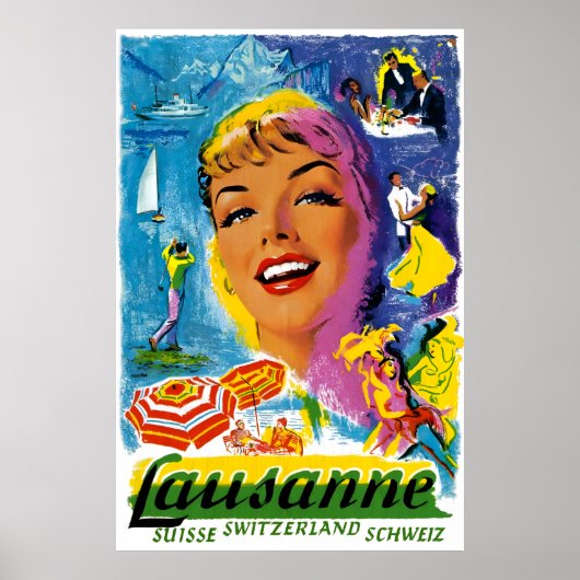 Zwitserland Lausanne Travel Poster (Voorkant)