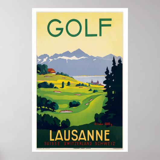 Zwitserland Lausanne Vintage Reisposter Poster (Voorkant)