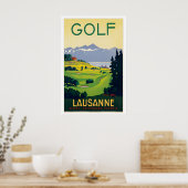 Zwitserland Lausanne Vintage Reisposter Poster (Keuken)