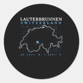 Zwitserland Lauterbrunnen Ronde Sticker (Voorkant)