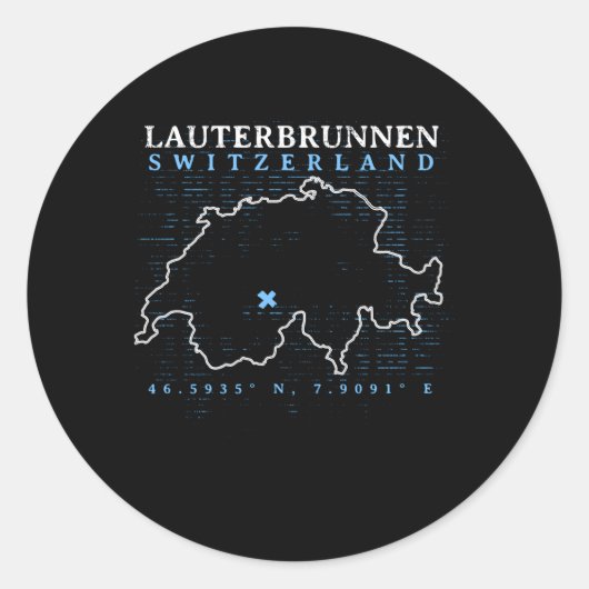 Zwitserland Lauterbrunnen Ronde Sticker (Voorkant)