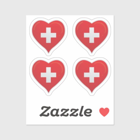 Zwitserland liefde vlag trots hart sticker (Vel)