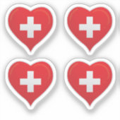 Zwitserland liefde vlag trots hart sticker (Voorkant)