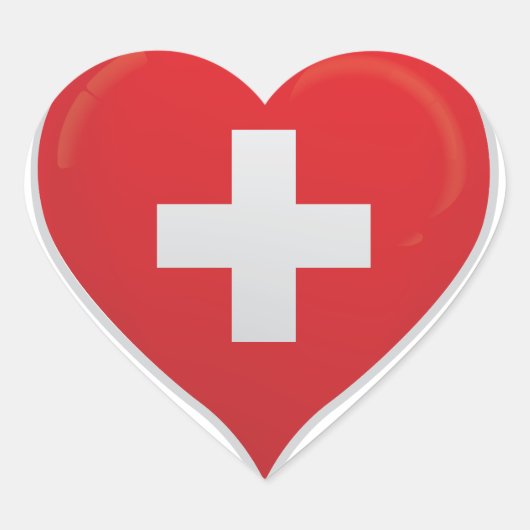 Zwitserland liefde vlag trots hart sticker (Voorkant)