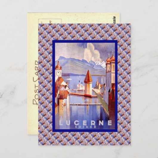 Zwitserland, Luzerne, Bruggen Briefkaart (Voorkant / Achterkant)